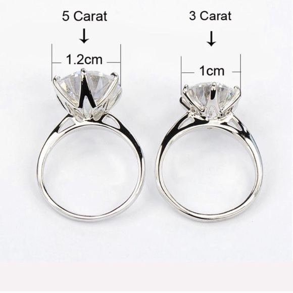 Round Cut Pure Diamond 925 Sterling Silver Solitaire Ring - Picture 13 of 16